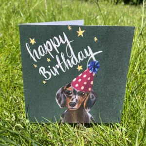 Recycled Happy birthday sausage dog card
